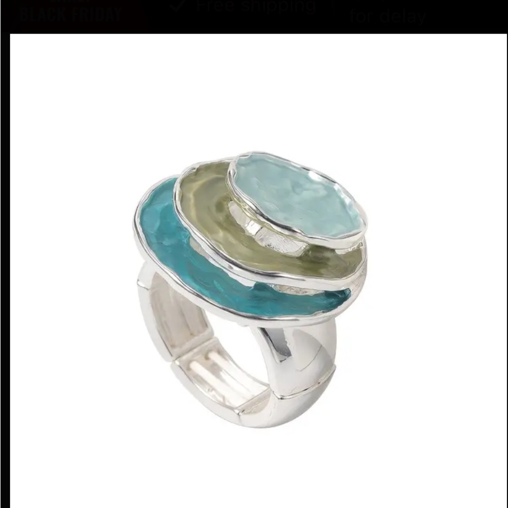 Silver and Blue Statement Ring
